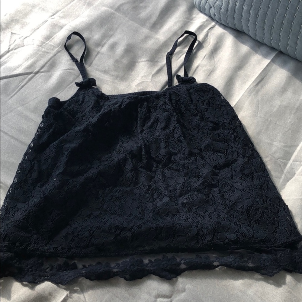 Navy Hollister Lace Tank